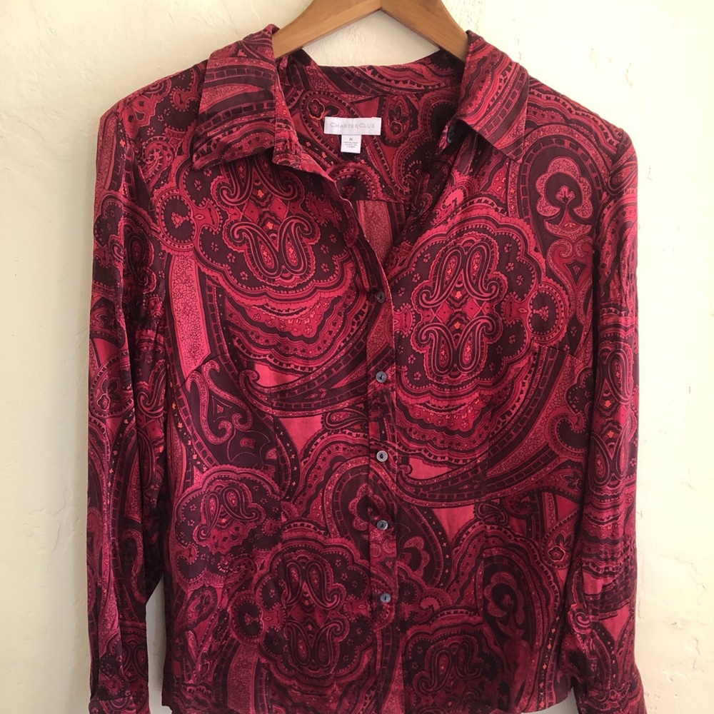 Vintage silk Express paisley shirt